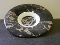 Handicraft-Portoro and Bianco Carrara Marble Plate - Made in Italy